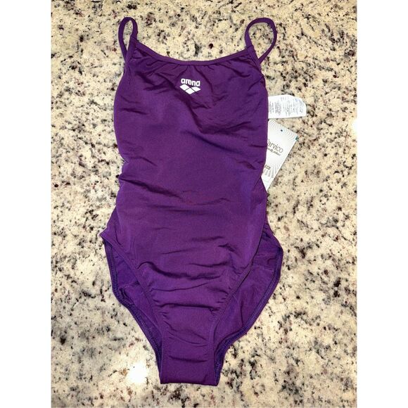 ARENA Women's Solid Team MaxLife Sports Swimsuit Lace Back One Piece - Picture 2 of 8